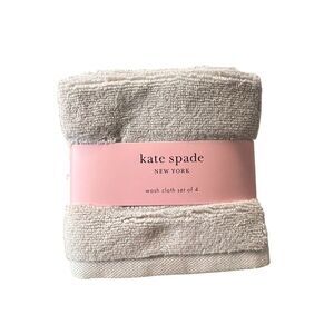 Kate spade 4 piece wash cloth creamy beige cotton soft fluffy